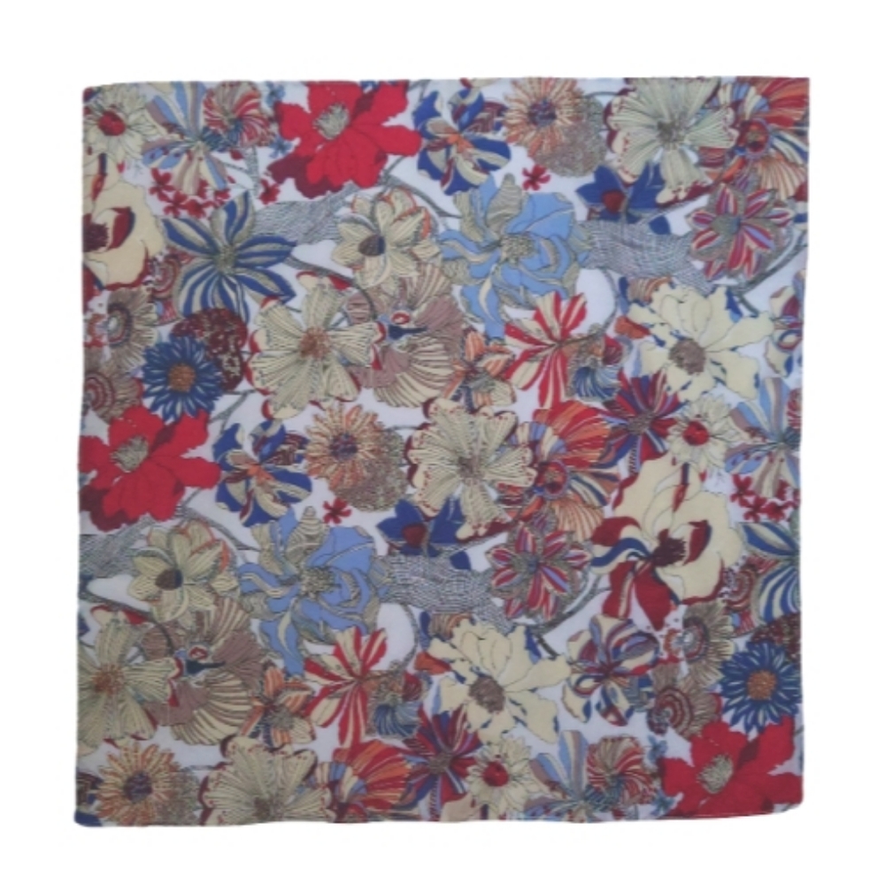 New Cotton Pocket Square Small Scarf Handkerchief Floral Patern